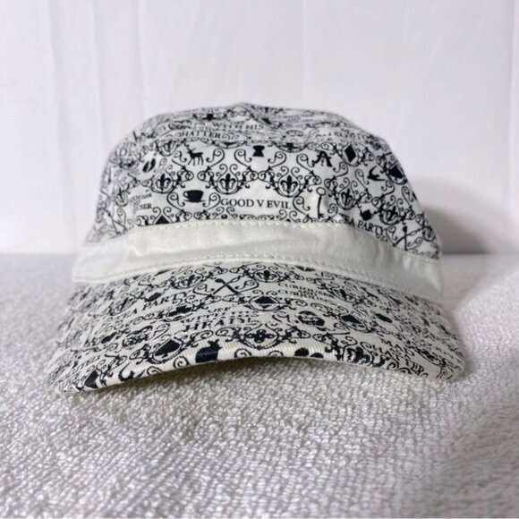 Disney Alice In Wonderland Cream Black All Over Print Hat - Picture 5 of 11